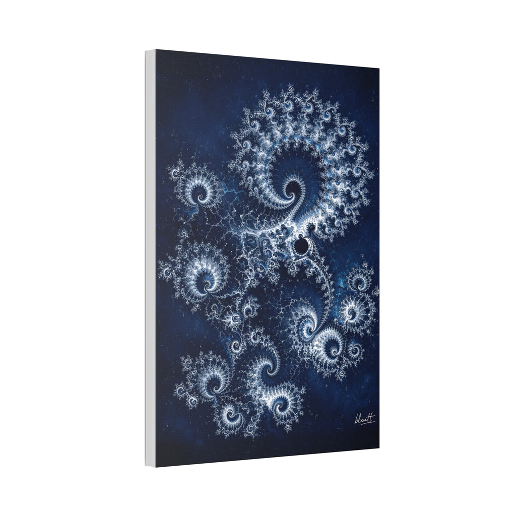 Copper Infinity - Ice Blue & Silver Glossy Canvas