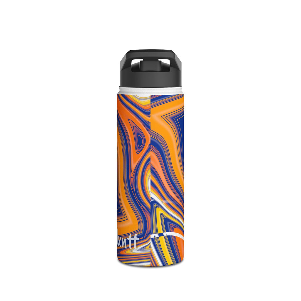 Royal Blue & Yellow Trippy Football Water Bottle