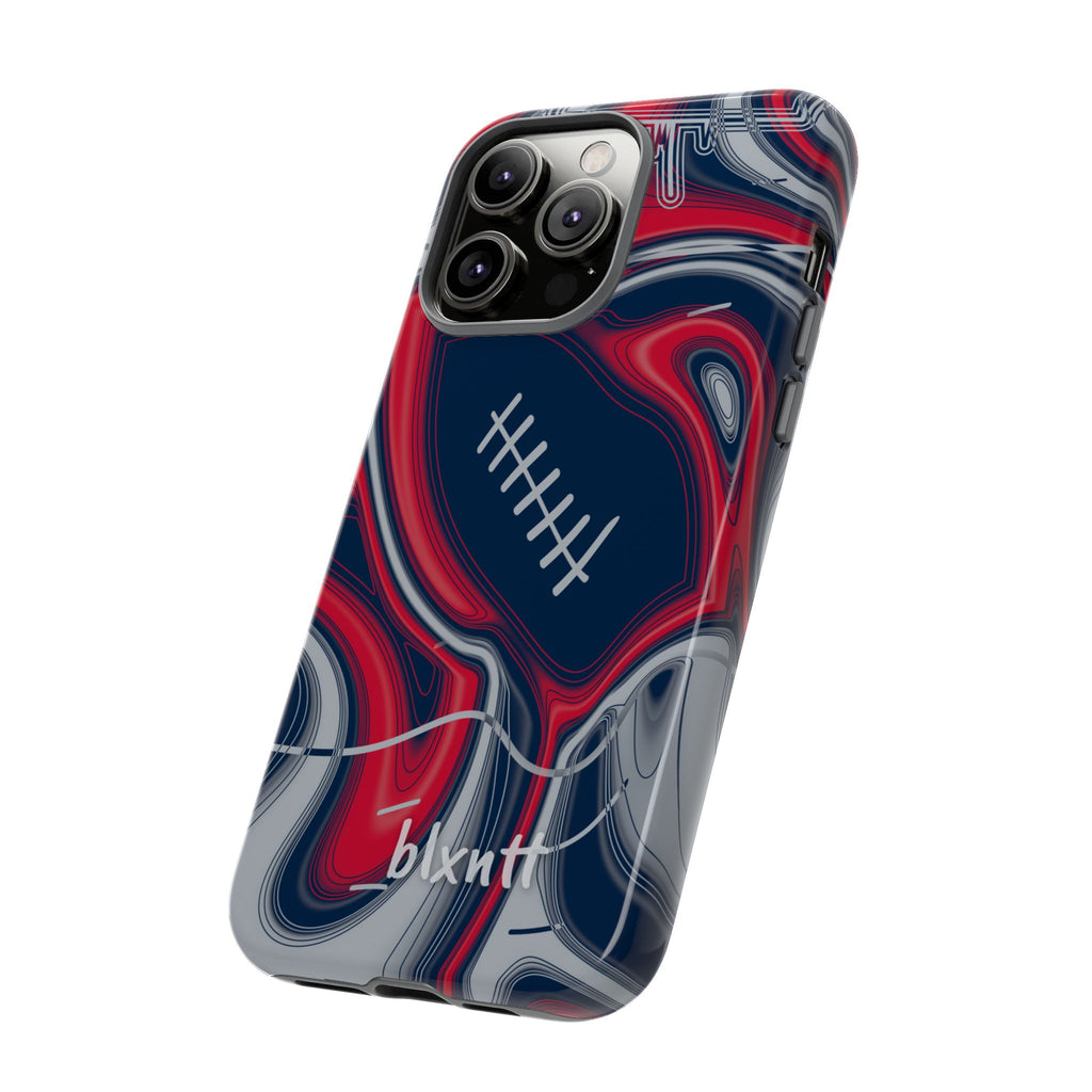 Navy, Red & Silver Trippy Football Phone Case