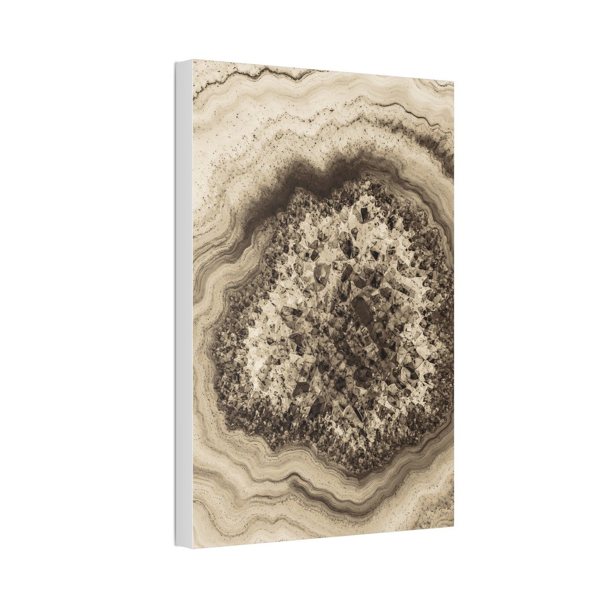 Geode Core - Ink on Paper Glossy Canvas
