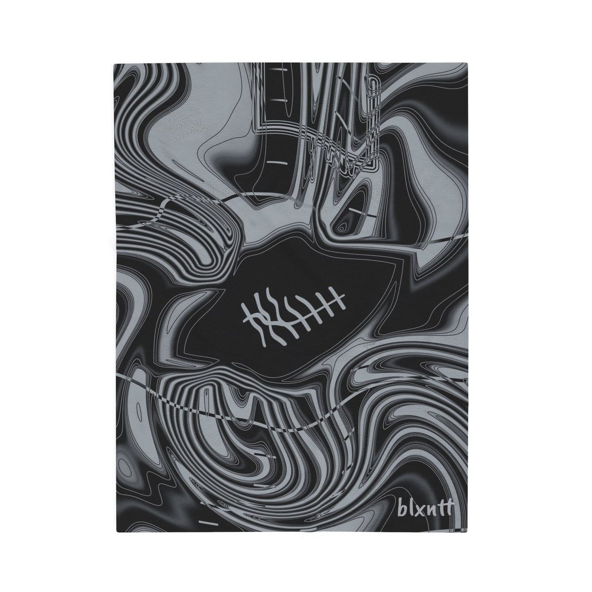 Black & Silver Trippy Football Blanket