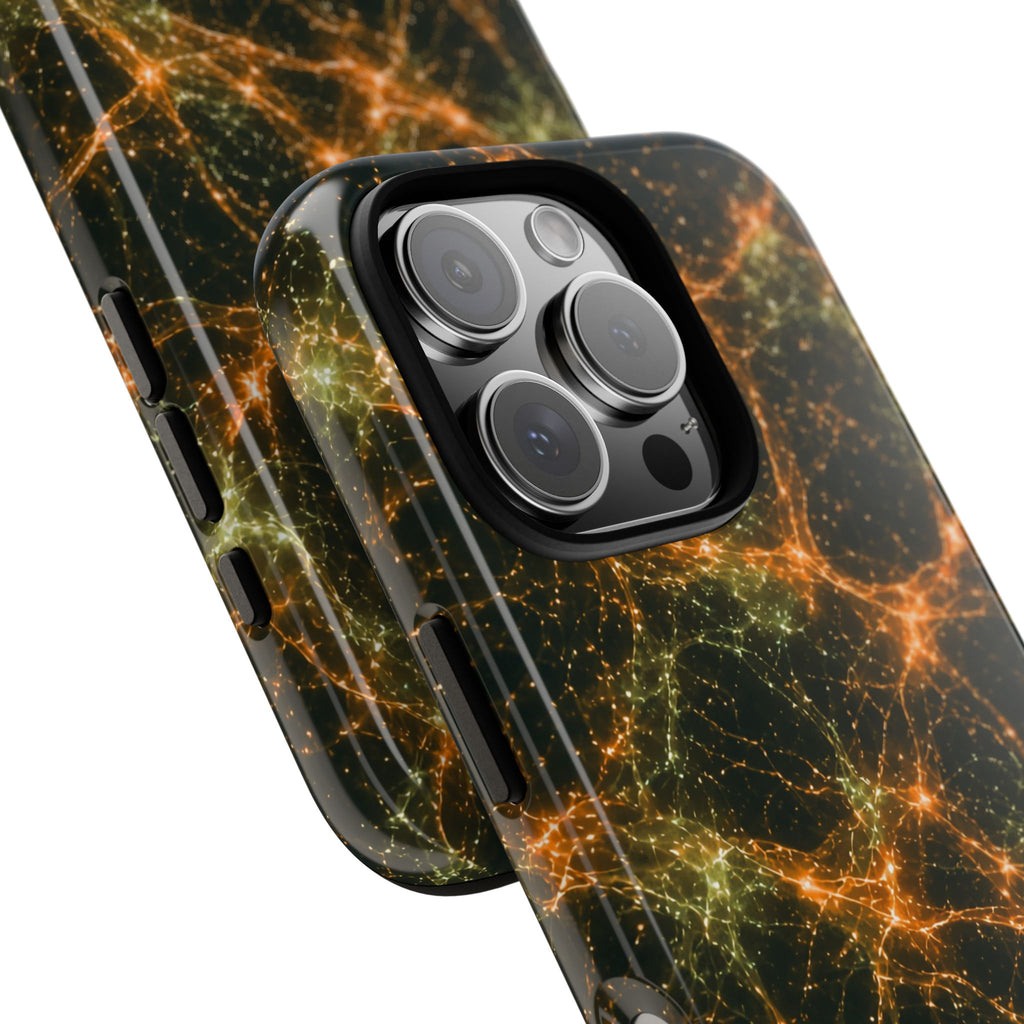 Neon Mycelium - Electric Tangerine Teal Phone Case
