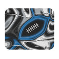 Bright Blue & Silver Trippy Football Mouse Pad
