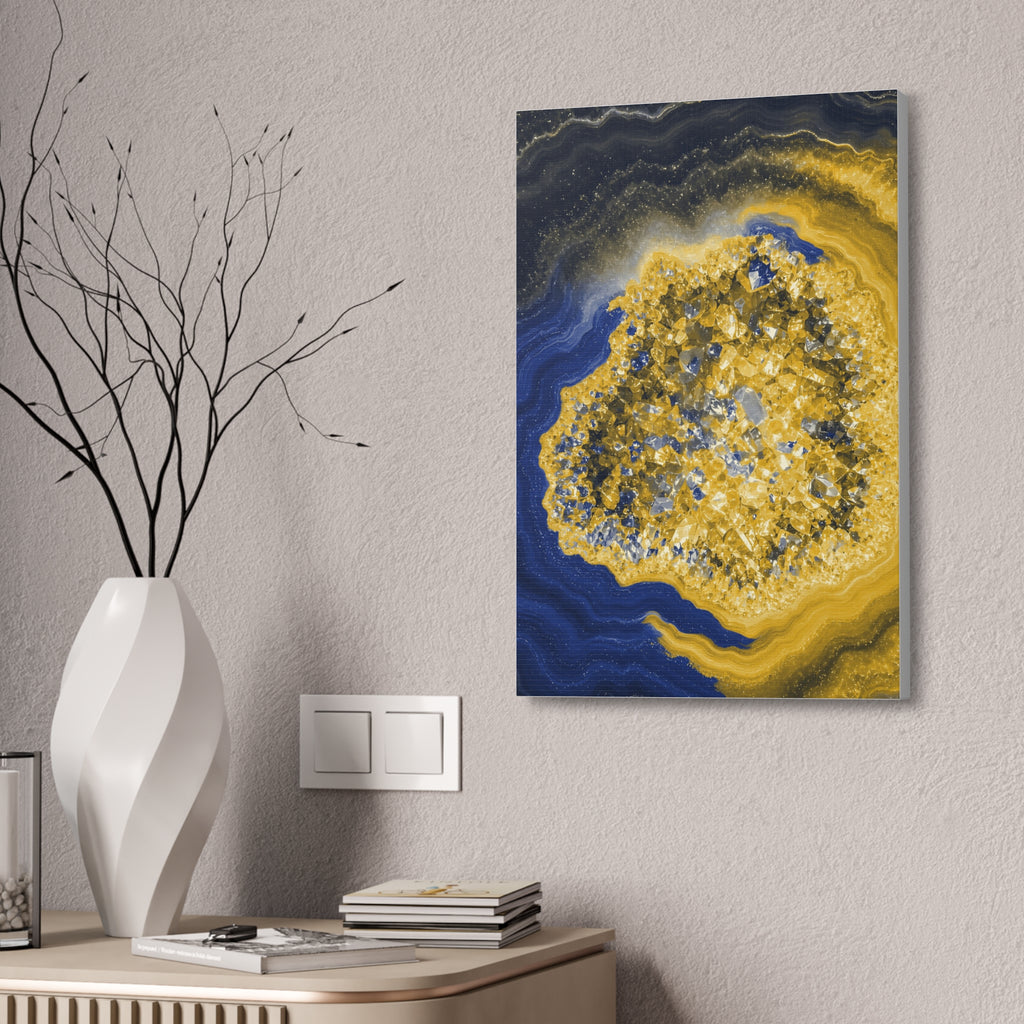 Geode Core - Mustard Navy Glossy Canvas