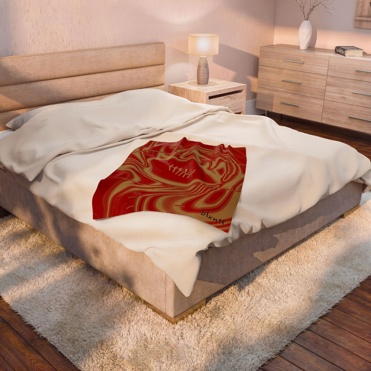 Scarlet & Gold Trippy Football Blanket