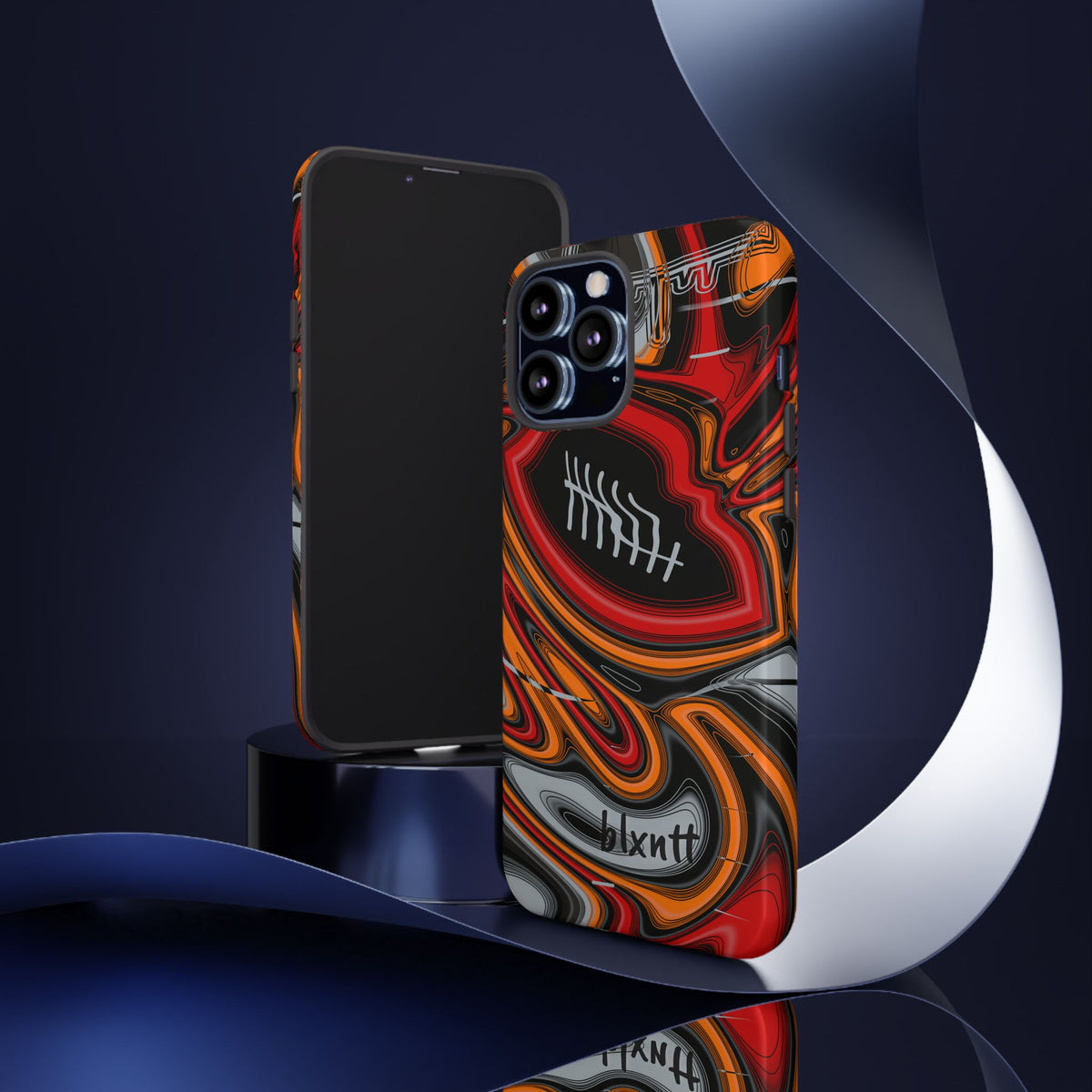 Red, Orange & Pewter Trippy Football Phone Case