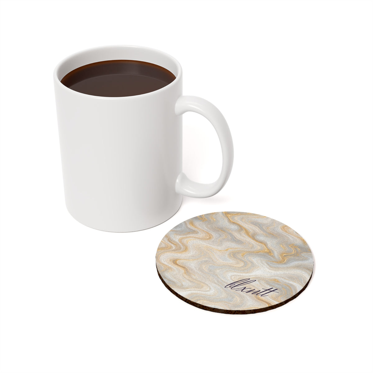 White & Gold Marble Coaster