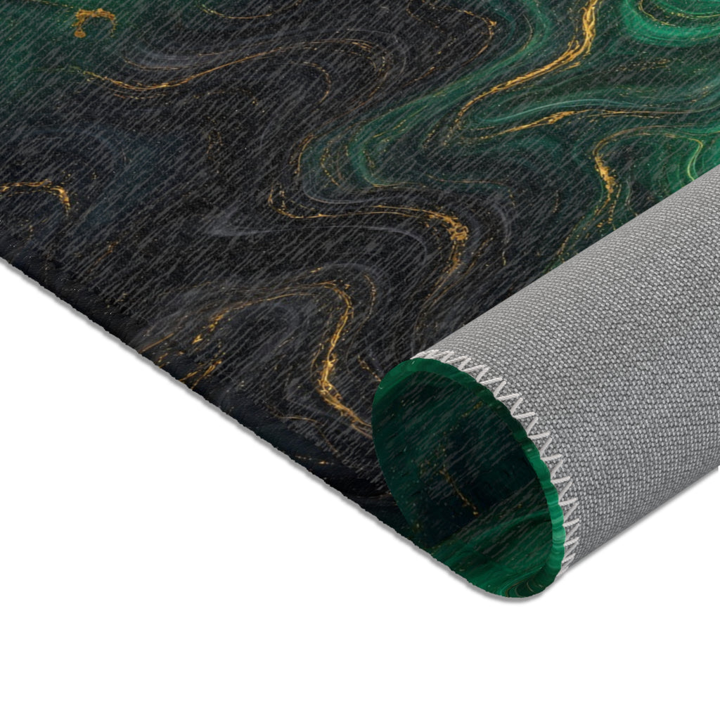 Emerald & Black Marble Area Rug