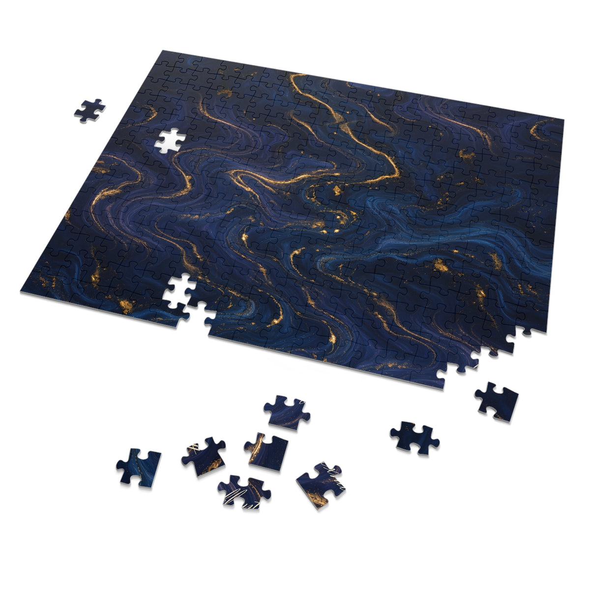 Navy & Gold Marble Puzzle
