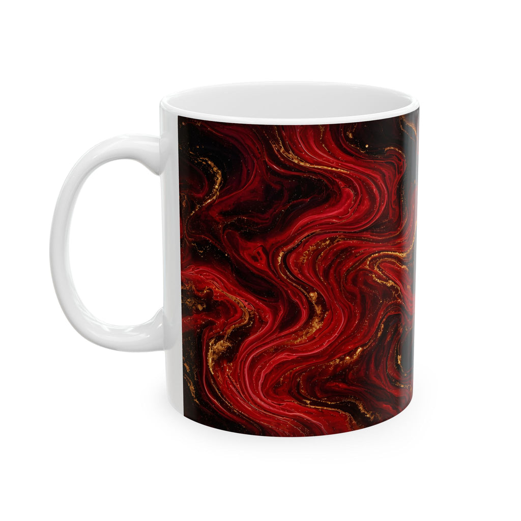 Red & Black Marble Mug
