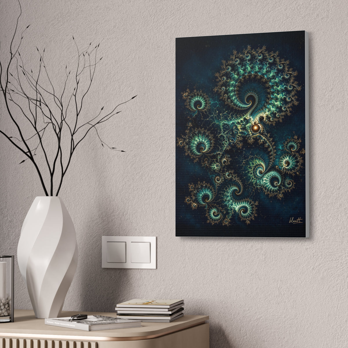 Copper Infinity - Peacock Glossy Canvas