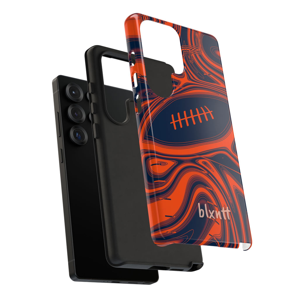 Orange & Navy Trippy Football Phone Case
