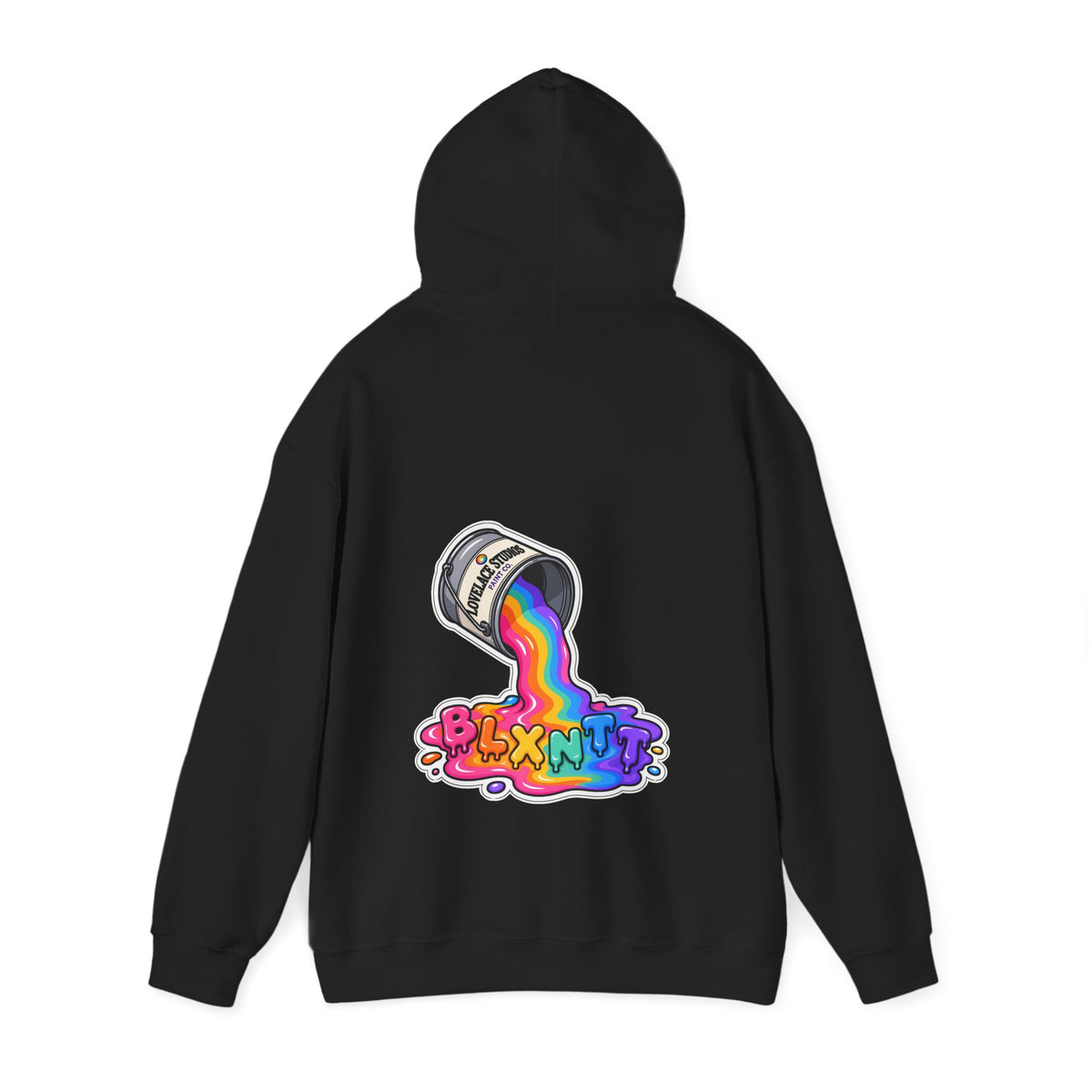 BLXNTT Paint Spill Hoodie - Rainbow (Black)