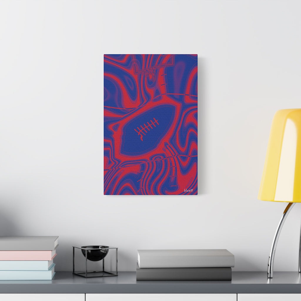 Royal Blue & Red Trippy Football Canvas