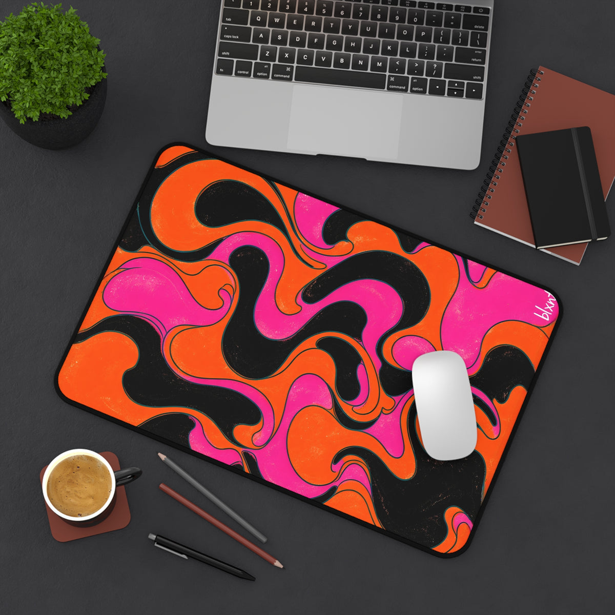 Fillmore Flow - Neon Orange & Magenta Desk Mat