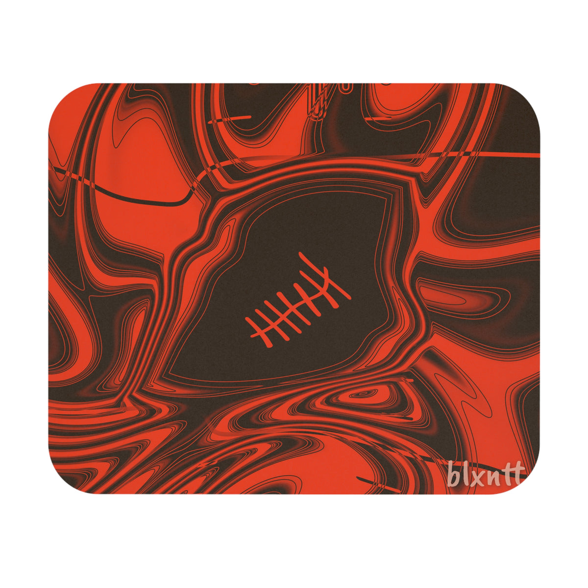 Brown & Orange Trippy Football Mouse Pad