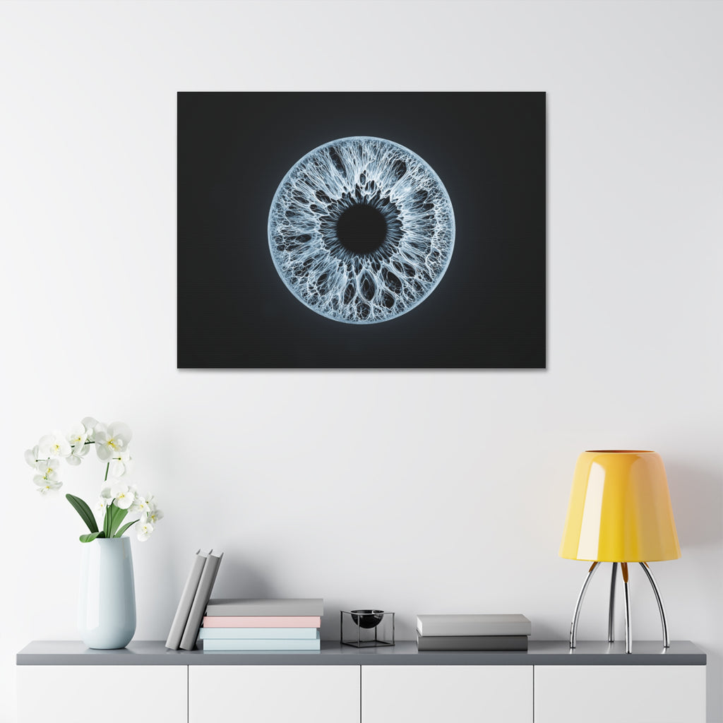 BLXNTT Iris – Lace Web Ice Blue Glossy Canvas