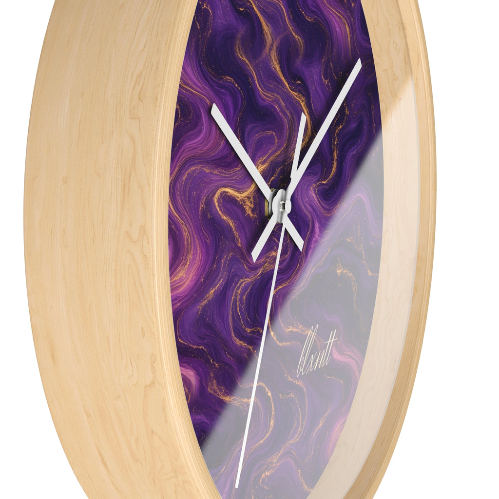 Royal Purple Marble Wall Clock