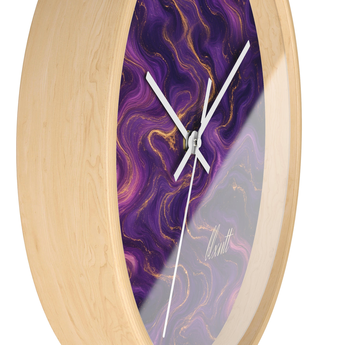 Royal Purple Marble Wall Clock