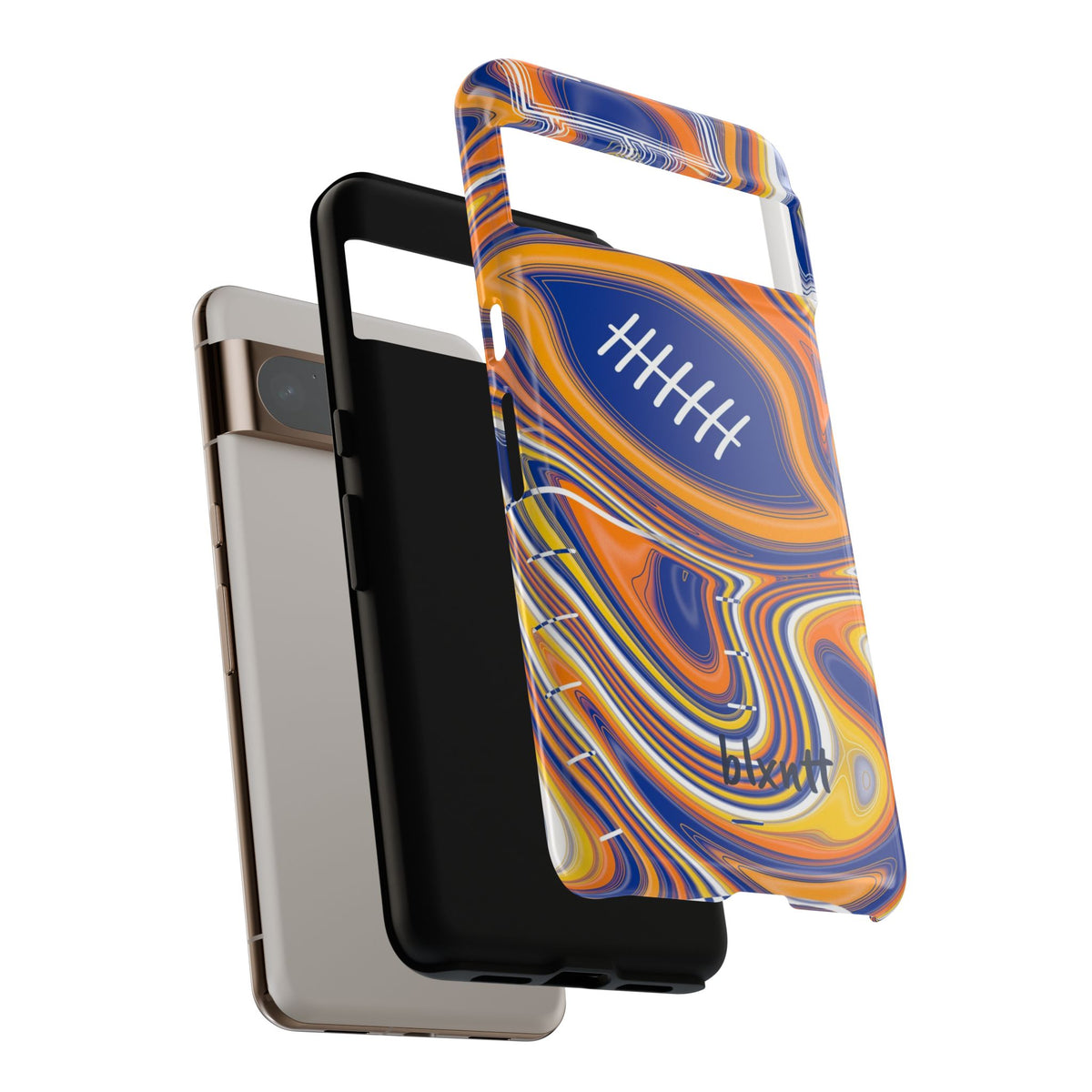 Royal Blue & Yellow Trippy Football Phone Case