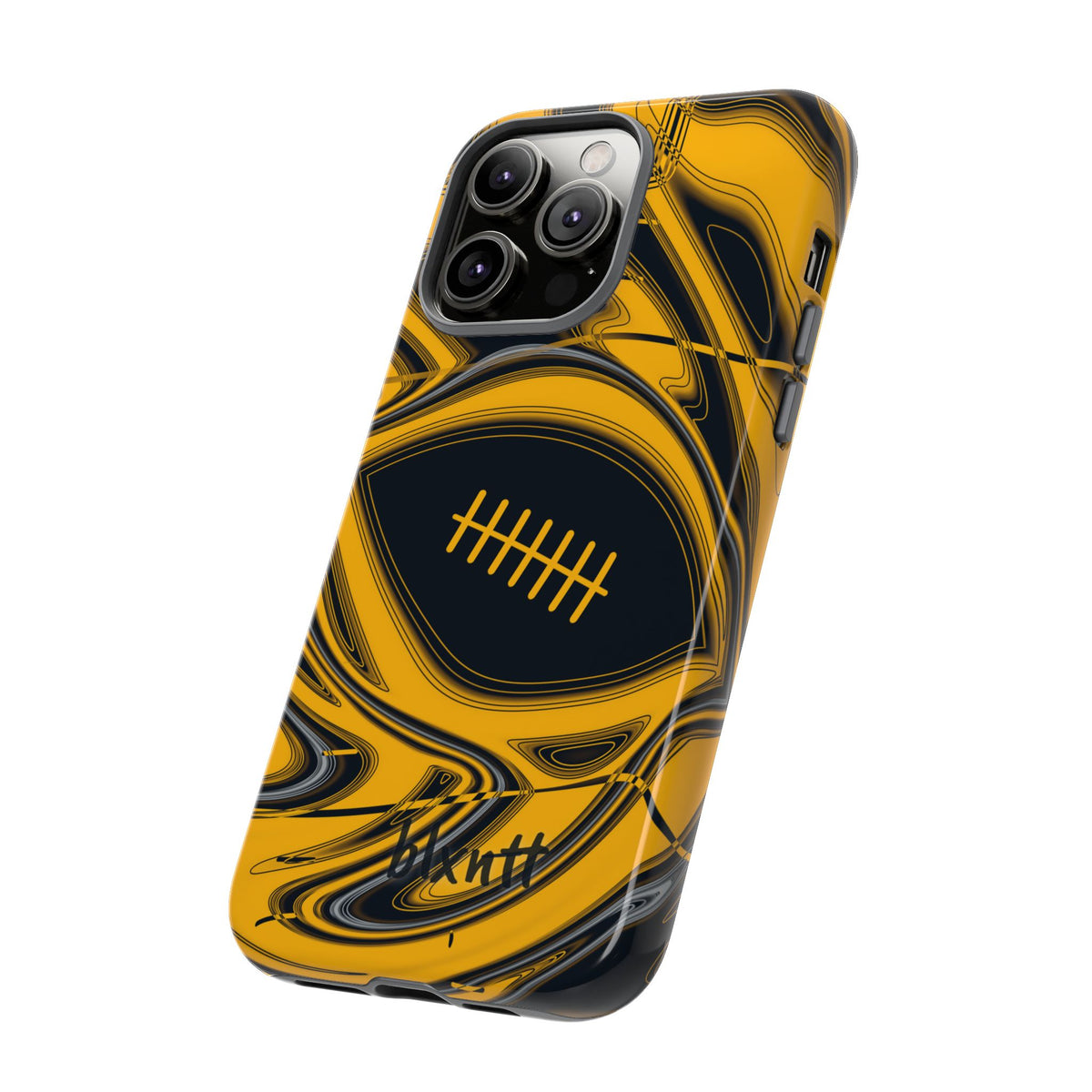 Black & Gold Trippy Football Phone Case