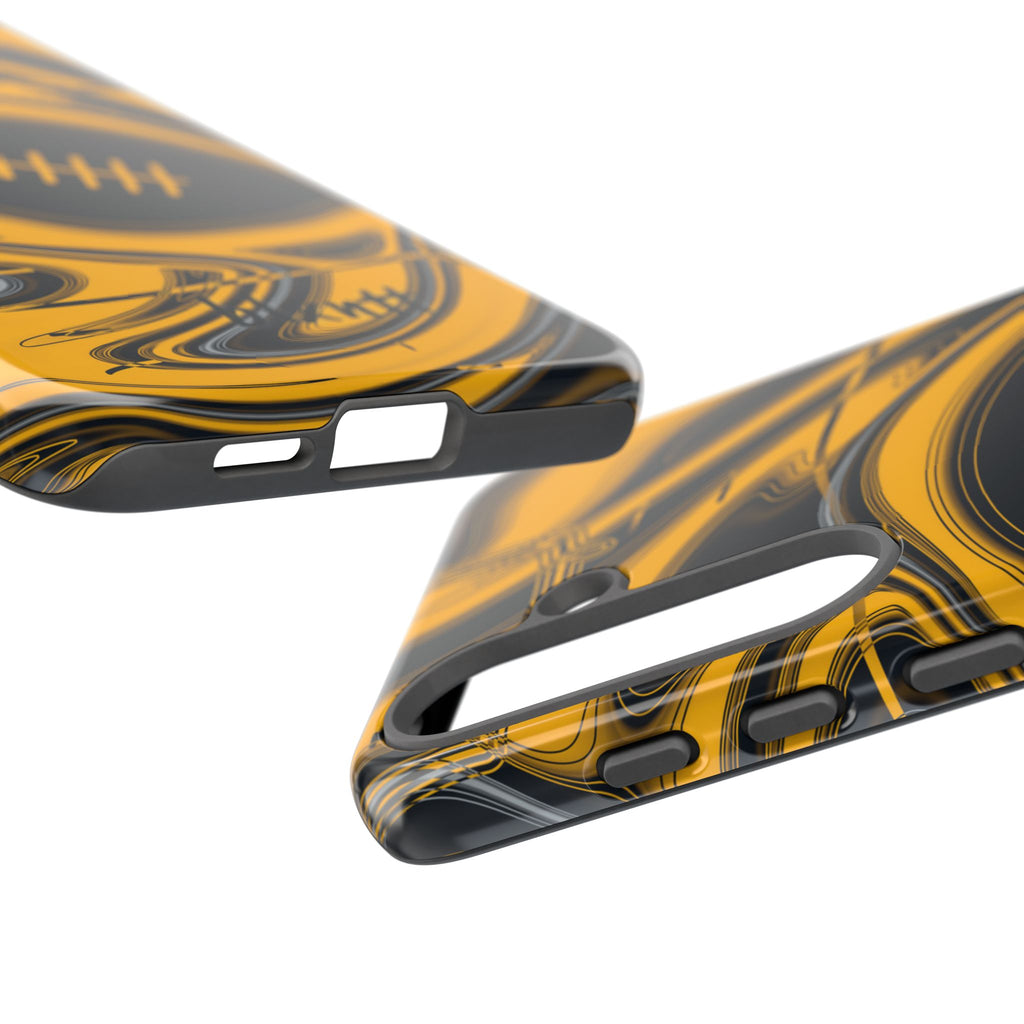 Black & Gold Trippy Football Phone Case