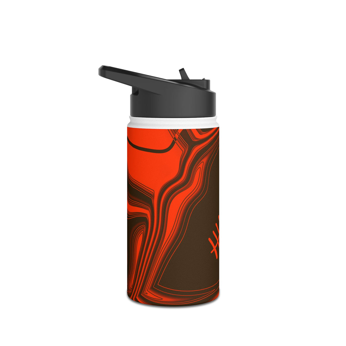 Brown & Orange Trippy Football Water Bottle