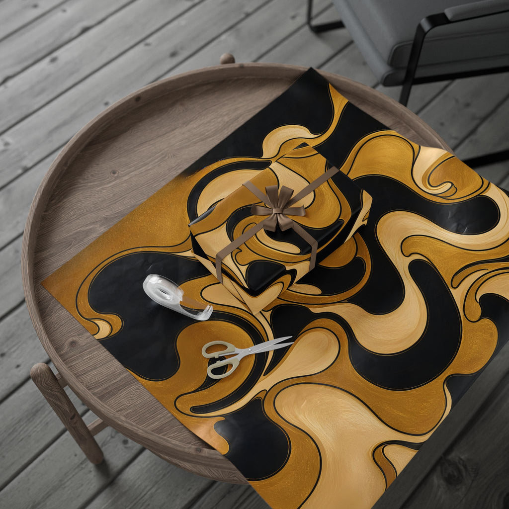 Fillmore Flow - Gold & Black Wrapping Paper