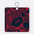 Midnight Navy & Red Trippy Football Acrylic Keychain