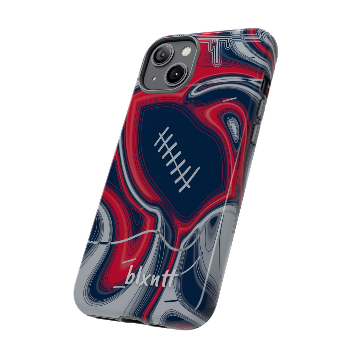 Navy, Red & Silver Trippy Football Phone Case