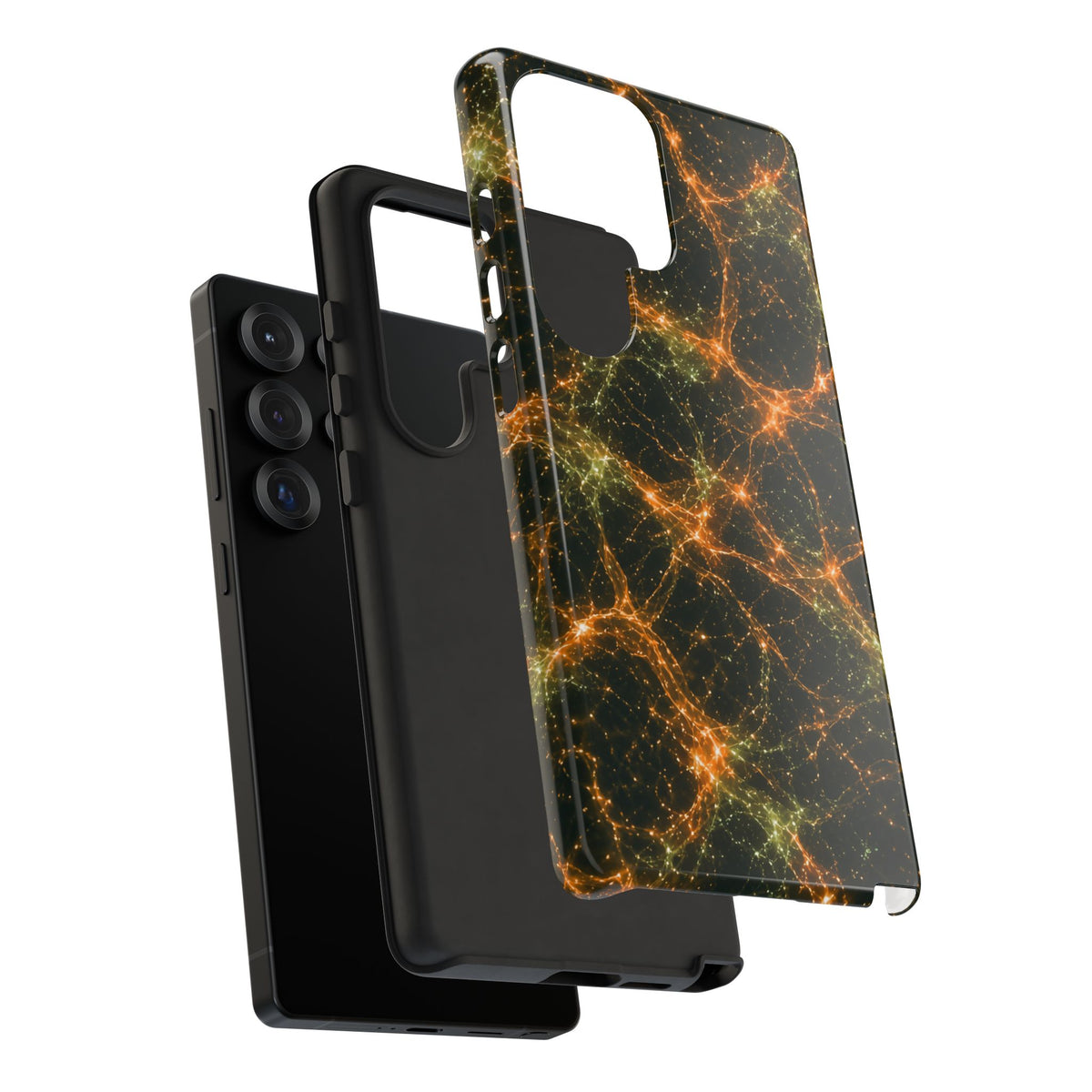 Neon Mycelium - Electric Tangerine Teal Phone Case