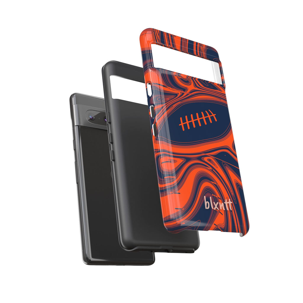 Orange & Navy Trippy Football Phone Case