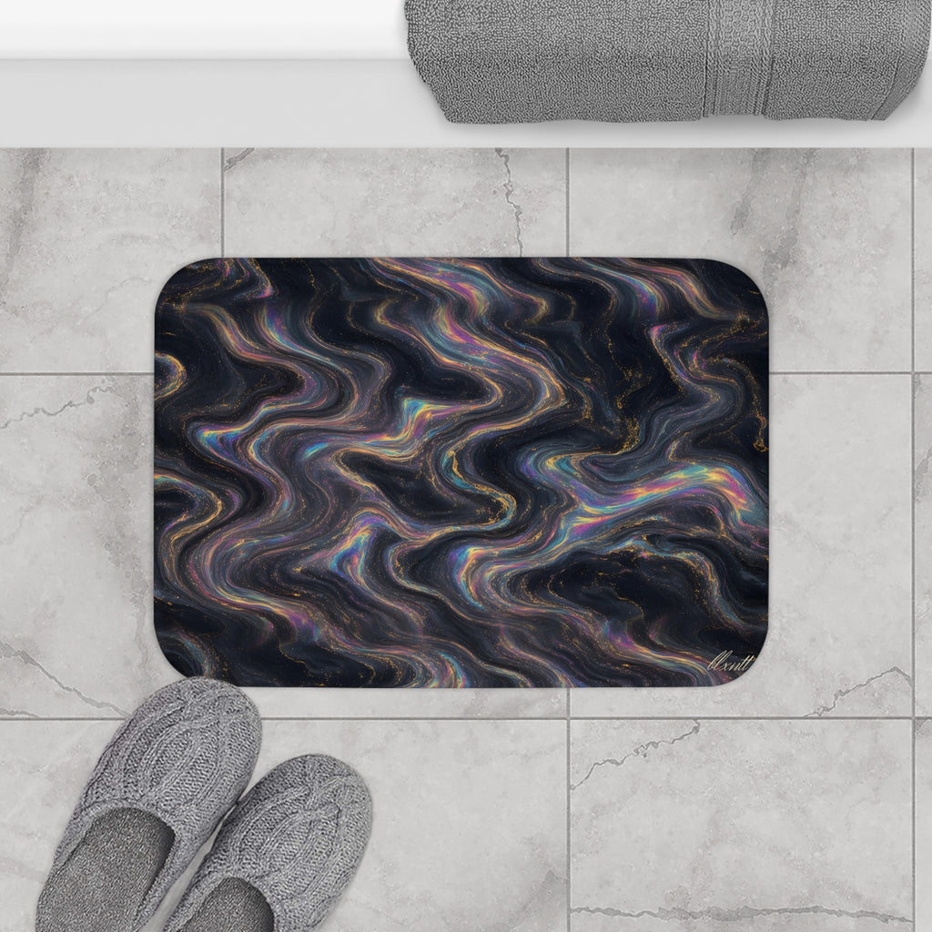 Galaxy Iridescent Marble Bath Mat