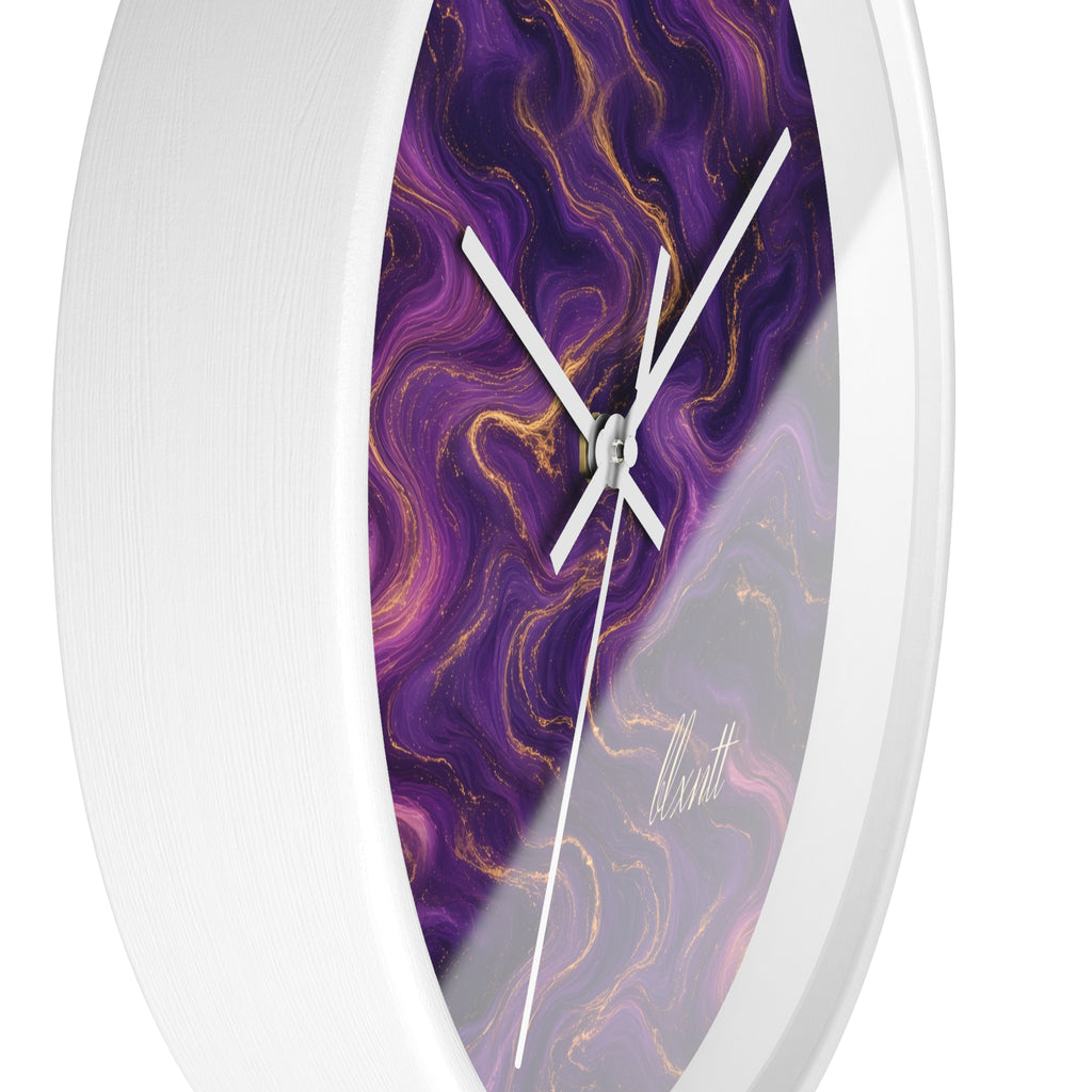 Royal Purple Marble Wall Clock