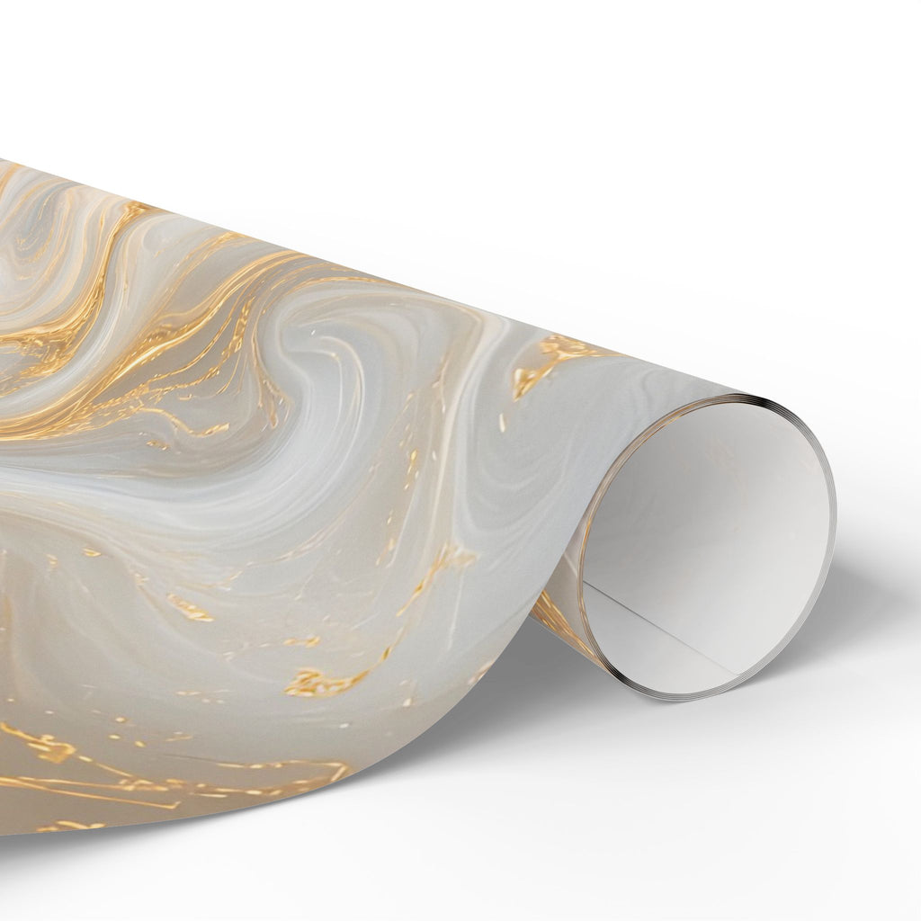 White & Gold Marble Wrapping Paper