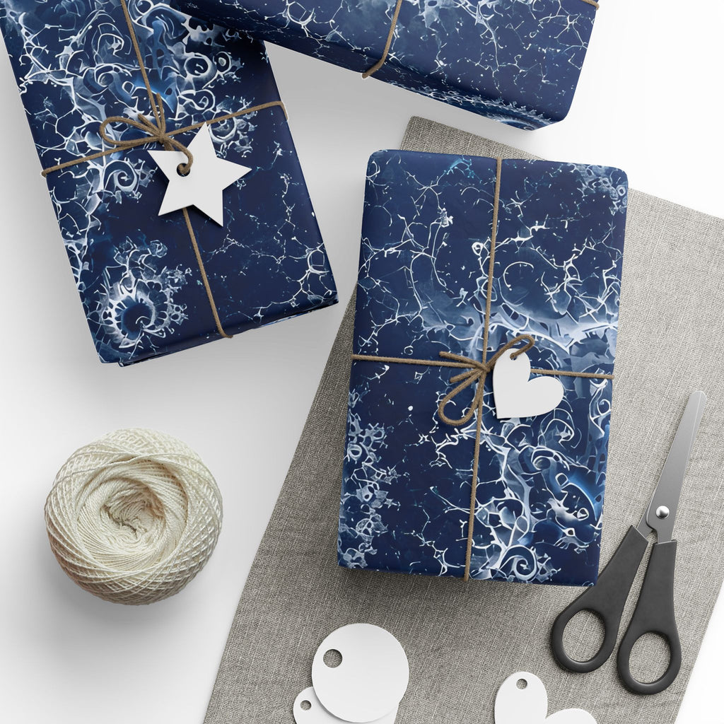 Copper Infinity - Ice Blue & Silver Wrapping Paper