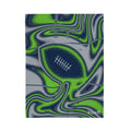 Navy & Neon Green Trippy Football Blanket