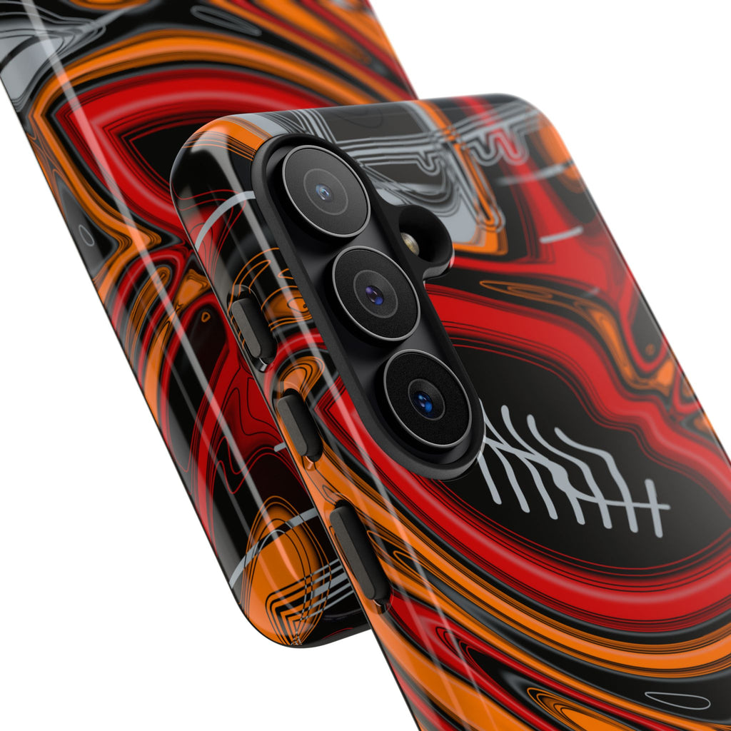 Red, Orange & Pewter Trippy Football Phone Case