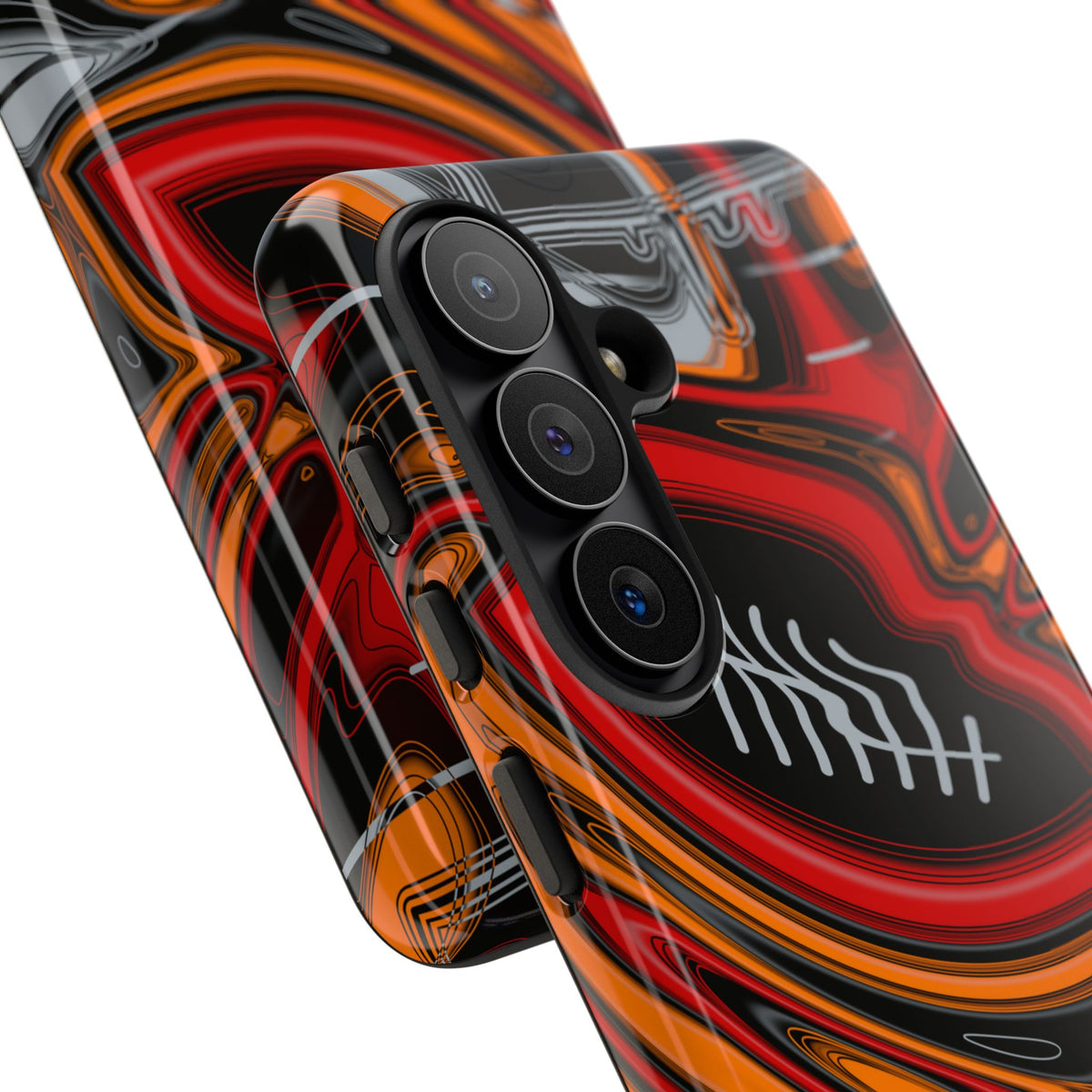 Red, Orange & Pewter Trippy Football Phone Case