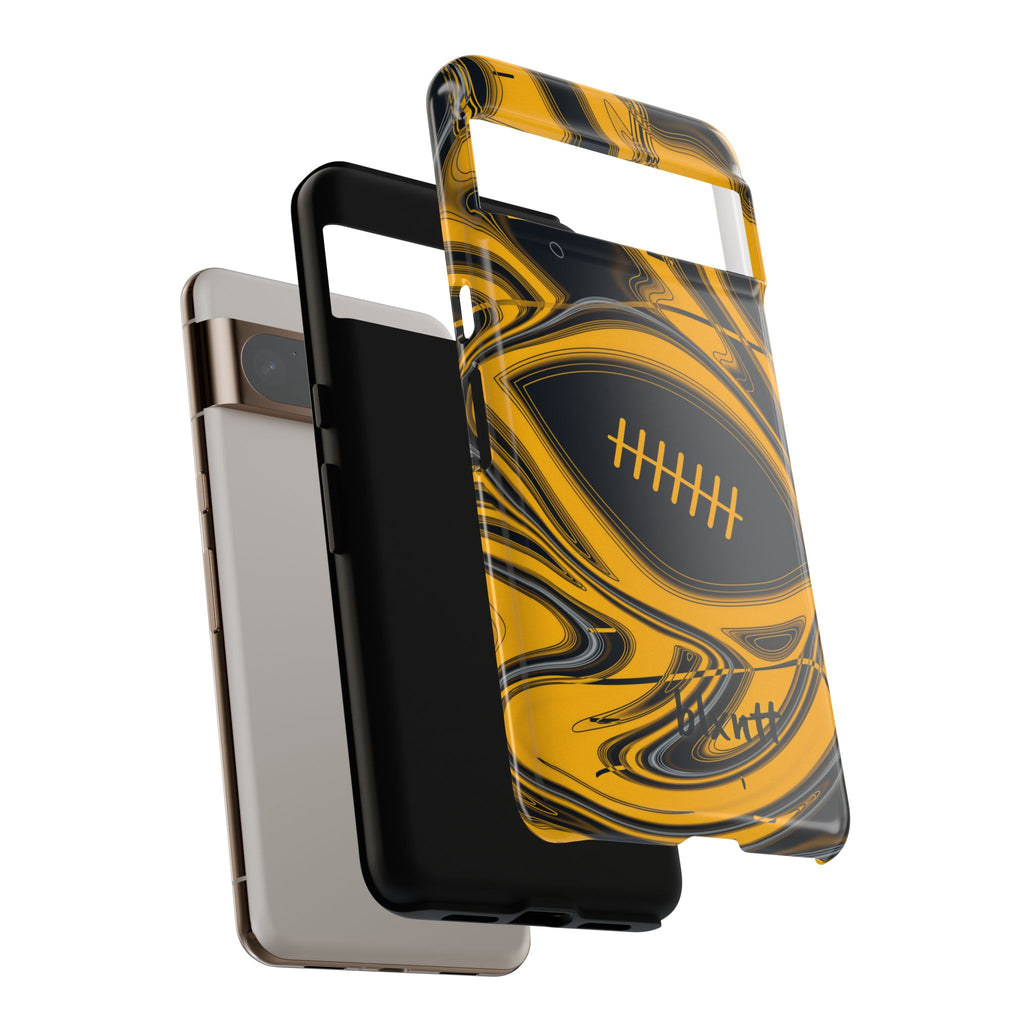 Black & Gold Trippy Football Phone Case
