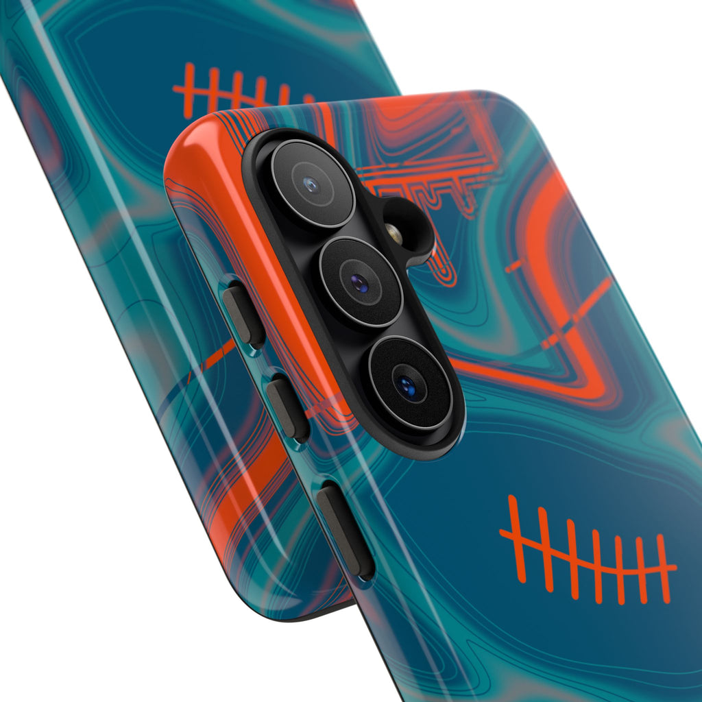 Aqua & Orange Trippy Football Phone Case
