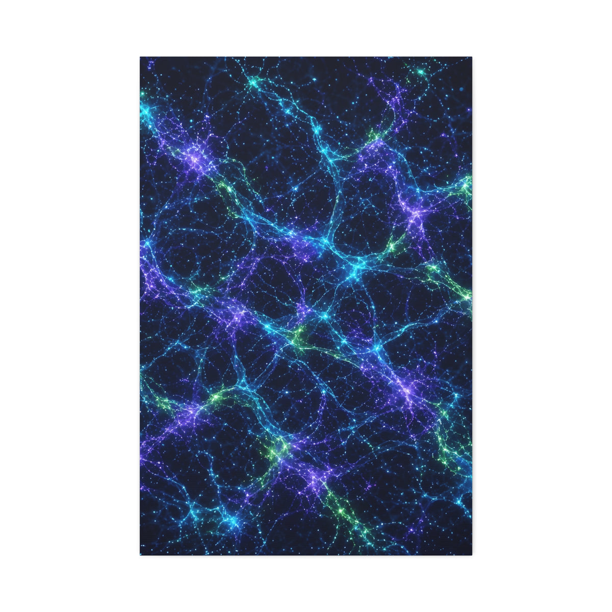Neon Mycelium - Original Glow Glossy Canvas