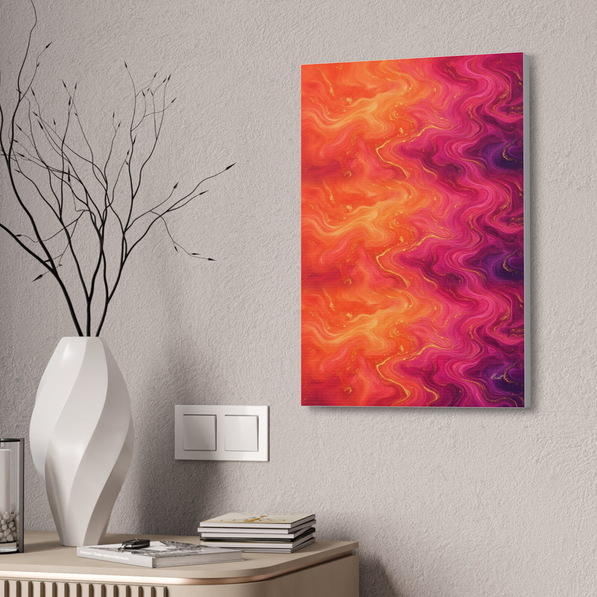 Sunset Marble Glossy Canvas