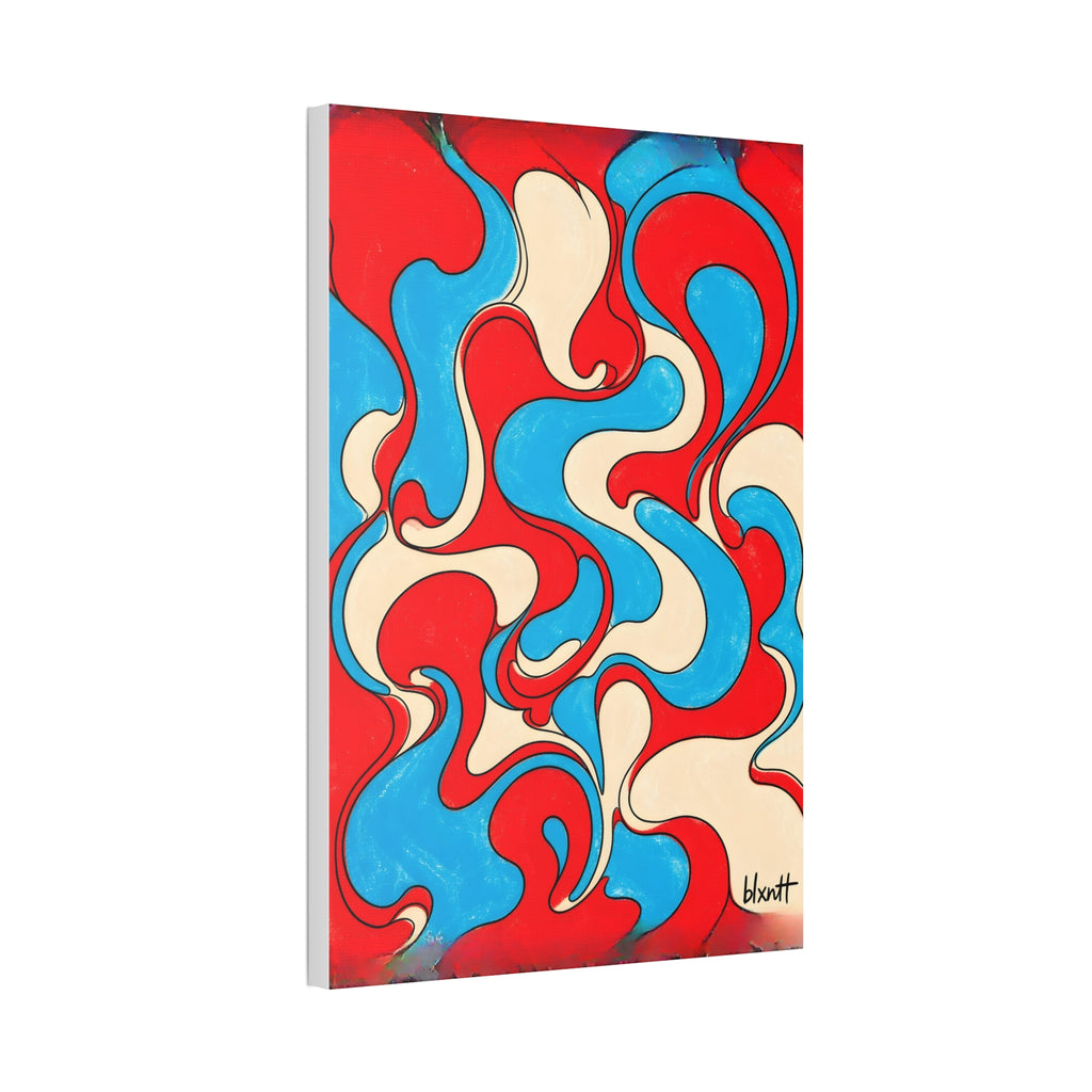 Fillmore Flow - Red, Cyan & Cream Glossy Canvas