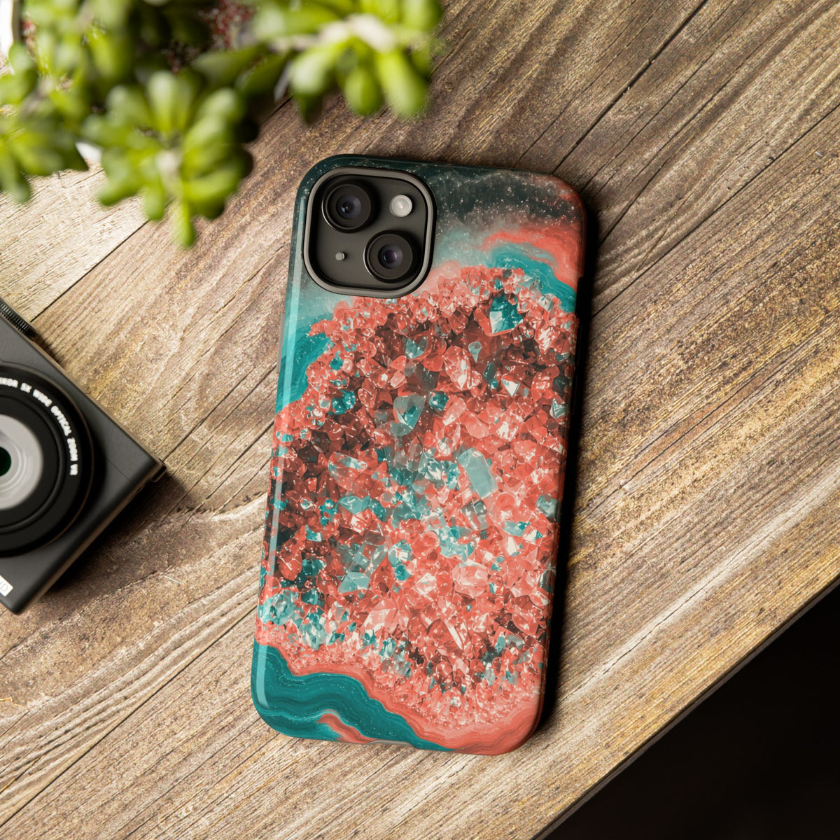 Geode Core - Coral Teal Phone Case