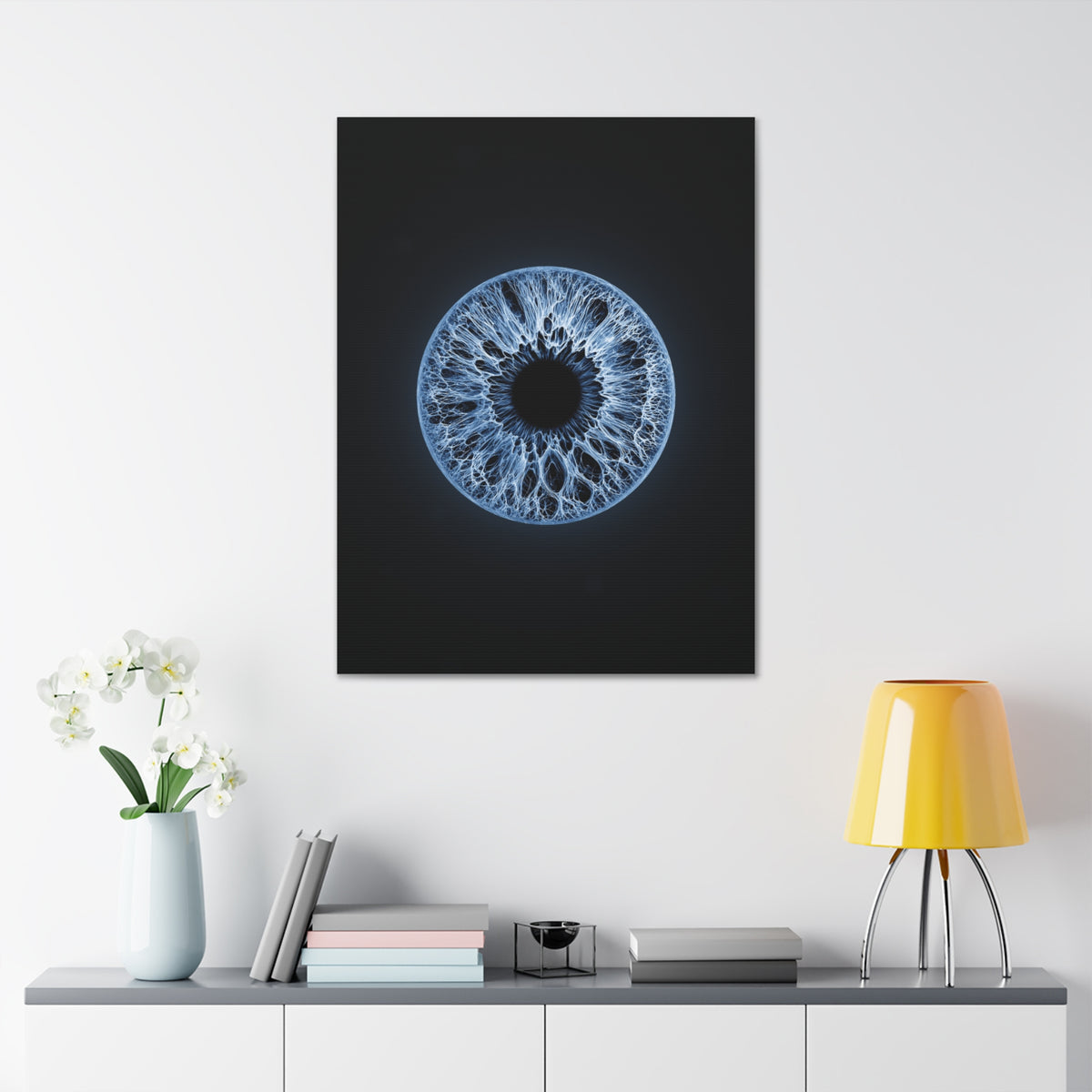 BLXNTT Iris – Lace Web Blue Glossy Canvas