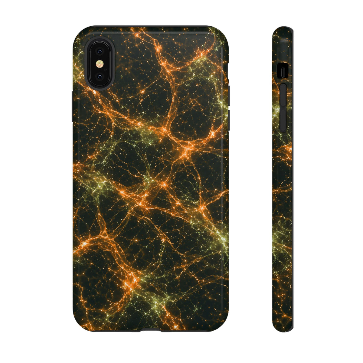 Neon Mycelium - Electric Tangerine Teal Phone Case