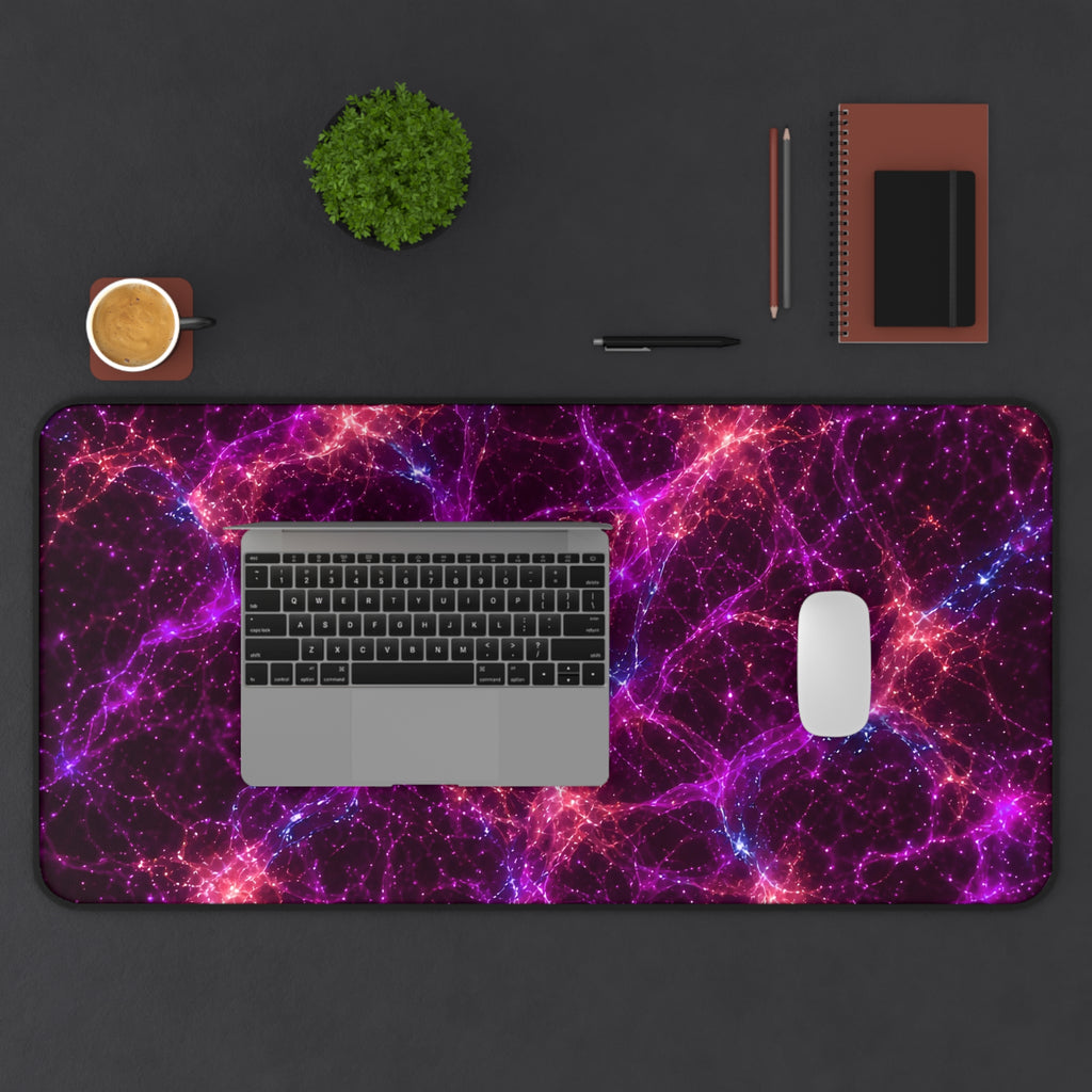 Neon Mycelium - Ember Orchid Desk Mat