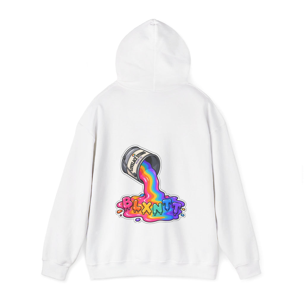 BLXNTT Paint Spill Hoodie - Rainbow (White)