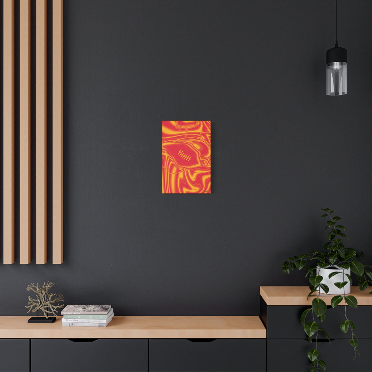 Red & Yellow Trippy Football Canvas